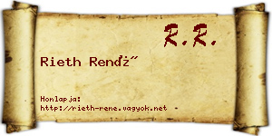 Rieth René névjegykártya